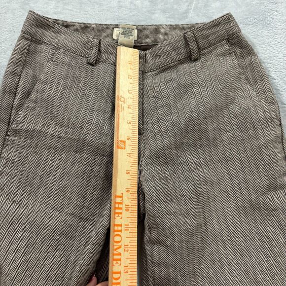 LL Bean Pants Straight Leg 4P Brown‎ Houndstooth Cotton Lined Classic Fit Womens - Picture 8 of 10